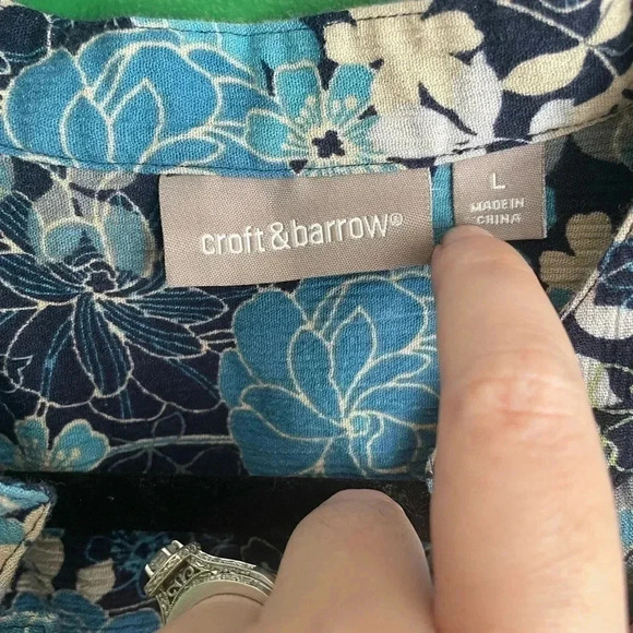 Croft & Barrow 3/4‎ Length Sleeve Floral Top Size Large EUC! - Picture 3 of 4